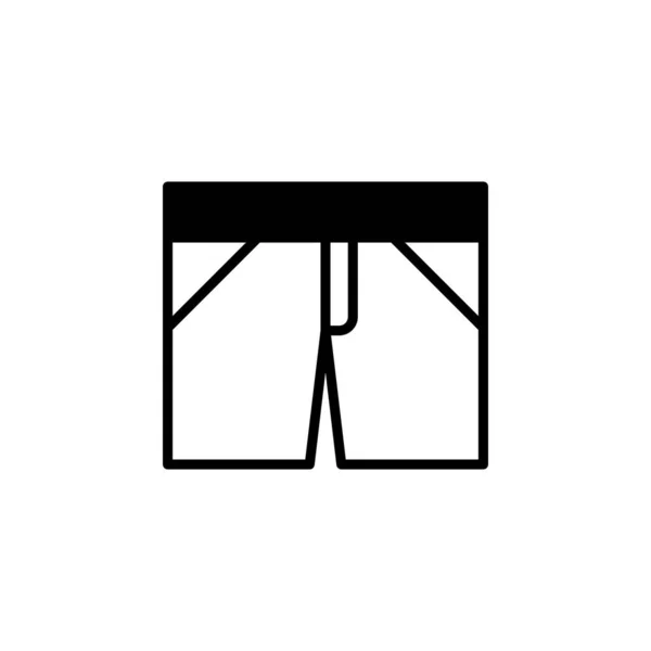 Pantalones Cortos Casual Pantalones Línea Sólida Icono Vector Illustration Logo — Archivo Imágenes Vectoriales