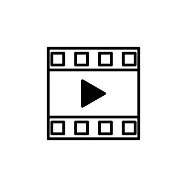 Βίντεο Play Ταινία Παίκτης Ταινία Στερεάς Γραμμής Εικονίδιο Διάνυσμα Εικονογράφηση — Διανυσματικό Αρχείο