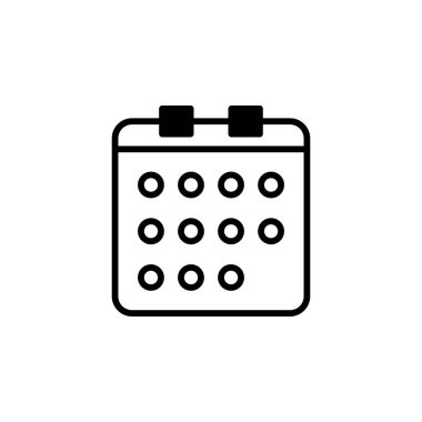 Takvim, Zamanlama, Tarih Katı Satır Simgesi Resmetme Logosu Şablonu. Birçok Amaç İçin Uygun.