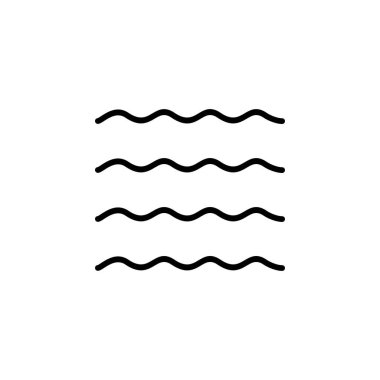 Okyanus, Su, Nehir, Deniz Katı Çizgisi Simge Vektör Çizimi Logo Şablonu. Birçok Amaç İçin Uygun.