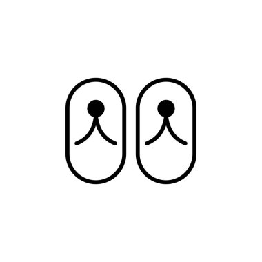 Sandal, Ayakkabı, Terlik, Parmak arası Terlik Katı Çizgi Simgesi Tanıtım Logosu Şablonu. Birçok Amaç İçin Uygun.