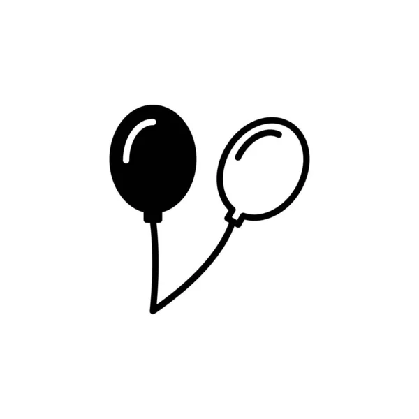 Ballon Solid Line Icon Vector Illustratie Logo Template Geschikt Voor — Stockvector