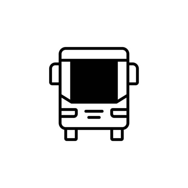 Ônibus Autobus Público Transporte Solid Line Icon Vector Ilustração Logo — Vetor de Stock