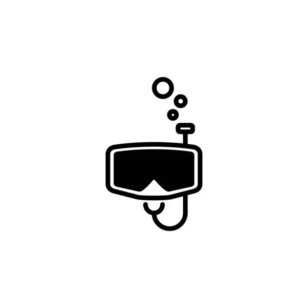 Diving Mask Snorkel Swimwear Snorkelling Scuba Solid Line Icon Vector — стоковий вектор