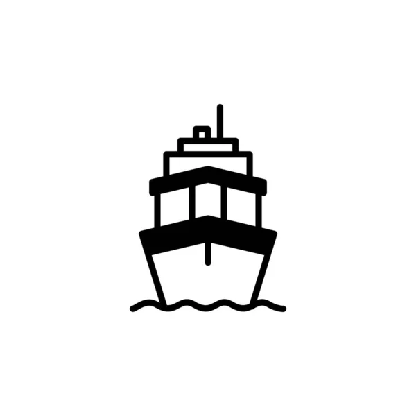 Ship Boat Sailboat Solid Line Icon Vector Illustration Logo Template — Stock Vector