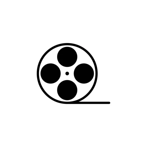 Video Reproducir Película Reproductor Película Sólida Línea Icono Vector Ilustración — Archivo Imágenes Vectoriales