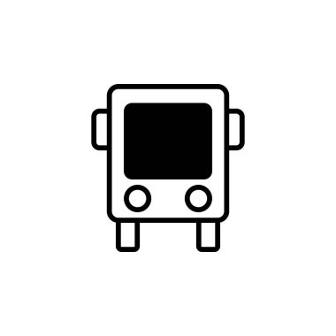 bus simgesi vektörü beyaz arkaplanda izole edildi, logo konsepti şeffaf, ana hatlı pictogram üzerinde taşıma işareti