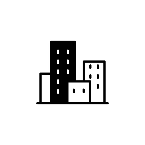 Gebäude Icon Vektor Isoliert Auf Weißem Hintergrund Logo Konzept Des — Stockvektor