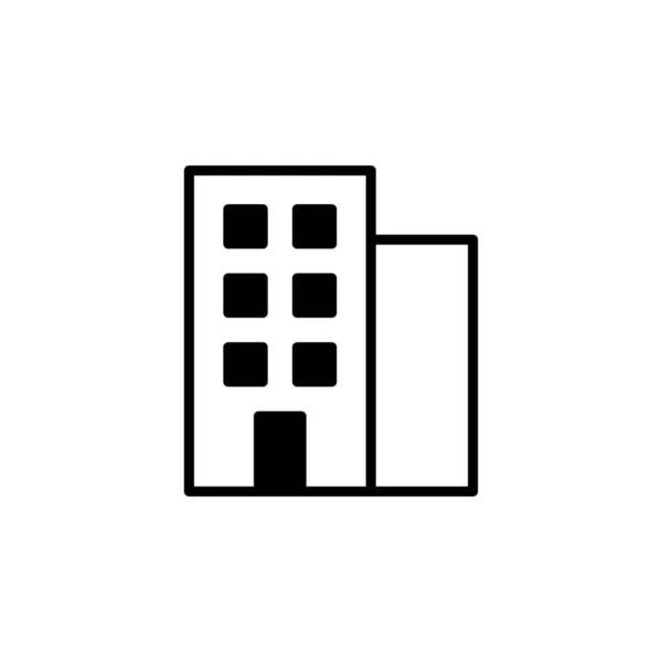 Hotel Wohnung Gebäude Ikone Vektor Illustration — Stockvektor