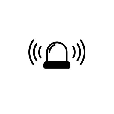 Alarm saat ikonu vektörü web ve mobil uygulama tasarımı için beyaz arkaplanda izole edilmiş, çan logosu konsepti