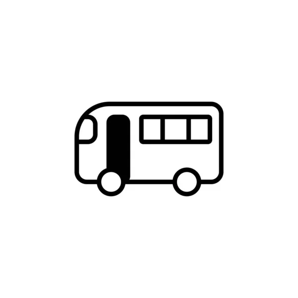 Λεωφορείο Διάνυσμα Εικονίδιο Λεπτή Γραμμή Απομονωμένη Απεικόνιση Συμβόλων Περιγράμματος — Διανυσματικό Αρχείο