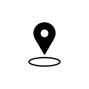 Web ve mobil uygulama tasarımınız için beyaz arkaplanda izole edilmiş konum simgesi vektörü, harita logosu konsepti