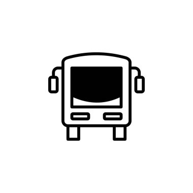 bus simgesi vektörü beyaz arkaplanda izole edildi, hava alanı işareti logosu konsepti şeffaf, ana hatlı pictogram