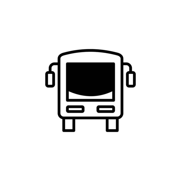 白い背景に孤立したバスのアイコンベクトル アウトライン色のピクトグラムの空港サインのロゴコンセプト — ストックベクタ