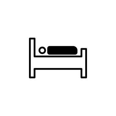 yatak simgesi vektörü beyaz arkaplanda izole, yastık şeffaf işareti