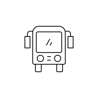 bus simgesi vektörü. İnce çizgi işareti. izole edilmiş sınır sembolü çizimi