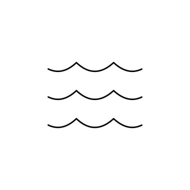 Su dalgası simgesi vektör çizim şablonu