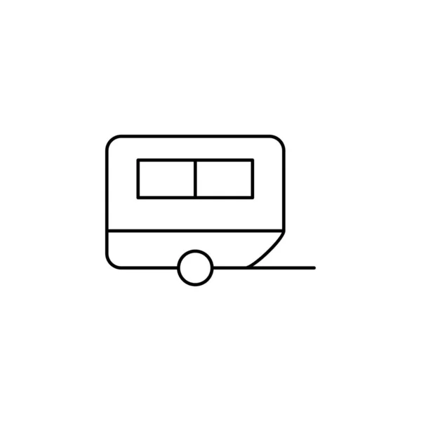 Caravane Camper Vecteur Icône Voyage Mince Signe Ligne Illustration Symbole — Image vectorielle