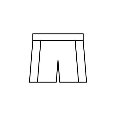 şort simgesi. Giysi vektör sembolü tasarımının basit bir gösterimi.