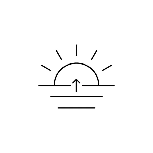 Sun Cloud Weather Time Summer Beach Line Icon Vector Outline — Stock Vector