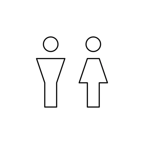 Ikon Pria Dan Wanita Outline Orang Vektor Simbol Desain Terisolasi - Stok Vektor