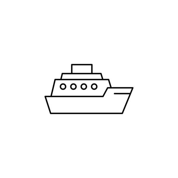 Cruise Ship Icon Simple Illustration Yacht Vector Line Icons Web — Stock Vector