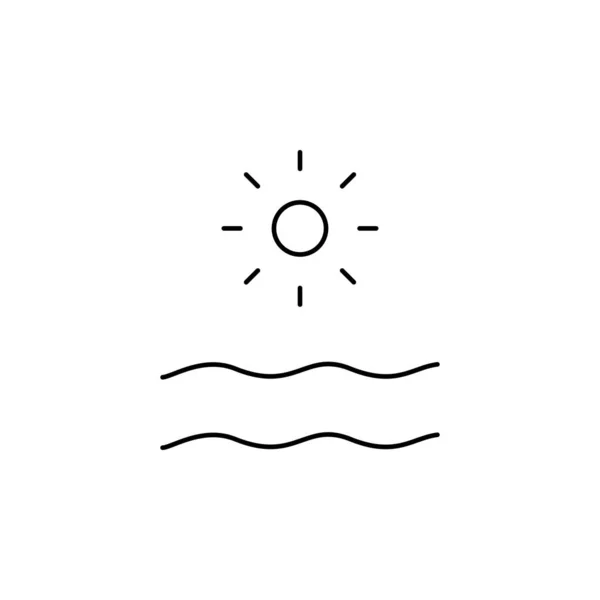 Wektor Ikony Plaży Izolowany Białym Tle Koncepcja Logo Znaku Słońca — Wektor stockowy