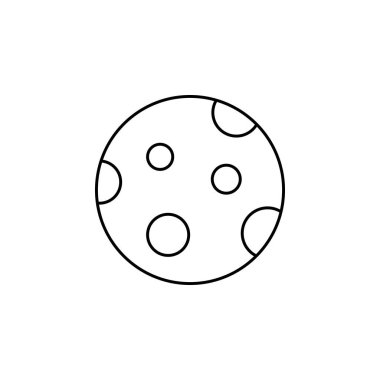 Ay simgesi beyaz arkaplanda izole edilmiş. uzay sembolü çizimi.