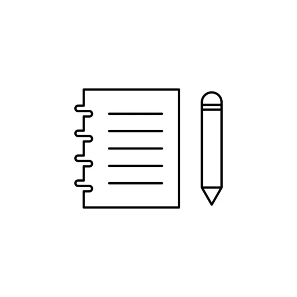 Notebook Pencil Icon Vector Illustration — Stock Vector
