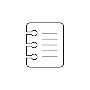 Liste simgesi olan pano. Web için kalem vektör işareti içeren basit bir defter çizimi