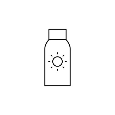 Güneş kremi, Güneş kremi, Losyon, Yaz ikonu vektör illüstrasyonu