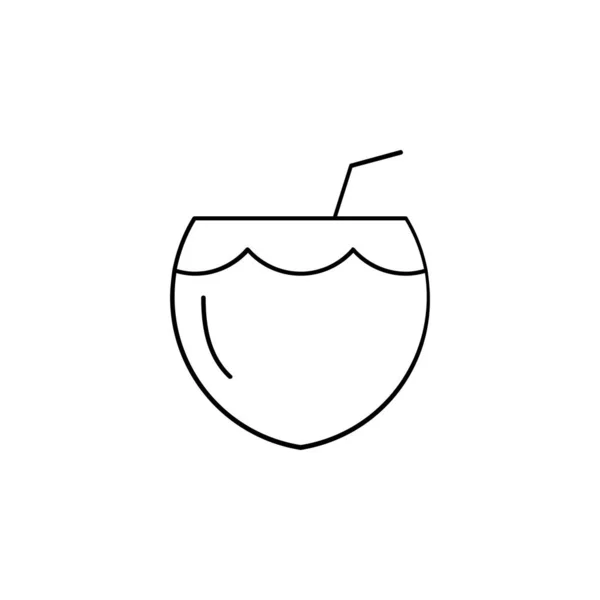 椰子饮料图标矢量插图 — 图库矢量图片
