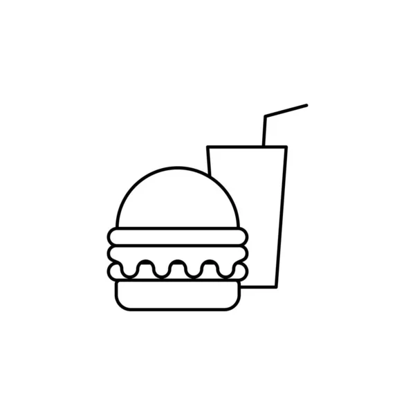 Burger Line Icon Outline Vector Illustration Linear Style Symbol — Stock Vector