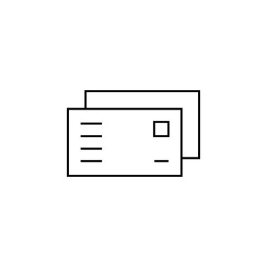 Gönder, Mektup, Posta, Kartpostal ikonu vektör illüstrasyonu