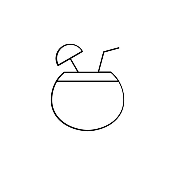 Coconut Drink Icon Vector Illustration — Stock Vector