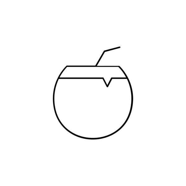Coconut Drink Juice图标矢量说明 — 图库矢量图片