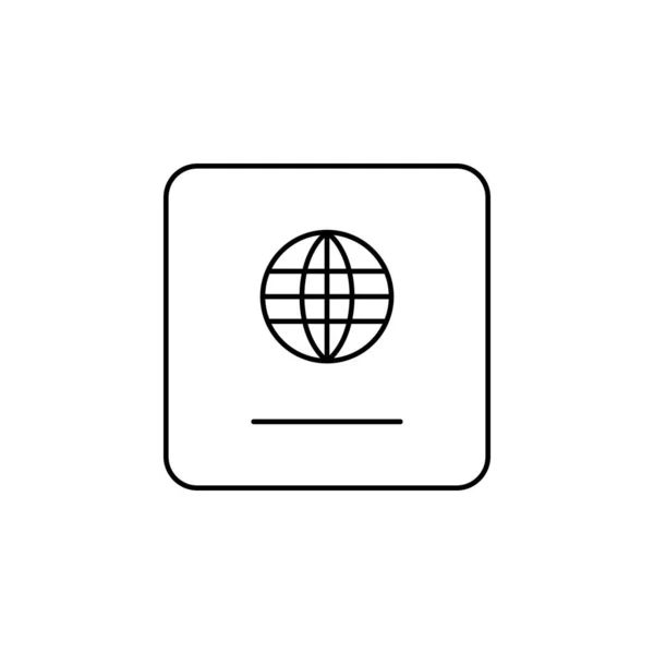 白い背景に隔離されたフラットスタイルでパスポートのアイコン 旅行シンボルベクトルイラスト — ストックベクタ