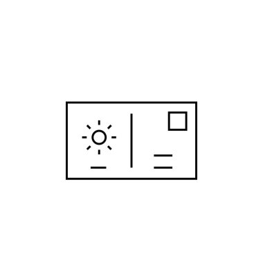 Gönder, Mektup, Posta, Kartpostal ikonu vektör illüstrasyonu