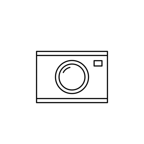 ベクトルラインカメラのアイコン 白黒のイラスト — ストックベクタ