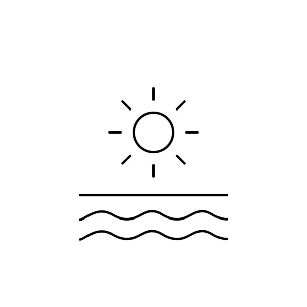 Wektor Ikony Słońca Izolowany Białym Tle Koncepcja Logo Znaku Morskiego — Wektor stockowy