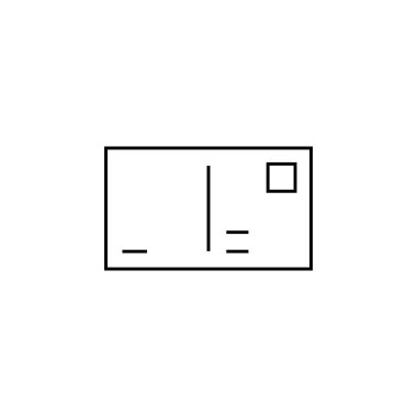 Gönder, Mektup, Posta, Kartpostal ikonu vektör illüstrasyonu 