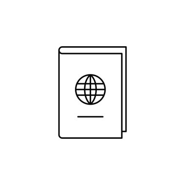 Pasaport ikonu vektör illüstrasyonu