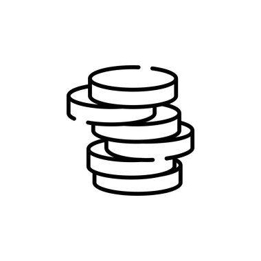 coin stack icon vector. thin line sign. isolated contour symbol illustration