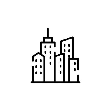 building icon vector isolated on white background, logo concept of city sign, linear element.