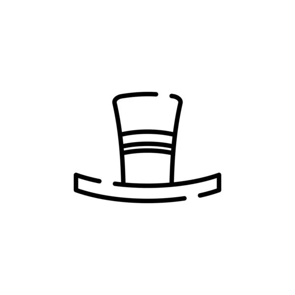 Icône Chapeau Illustration Noir Blanc — Image vectorielle