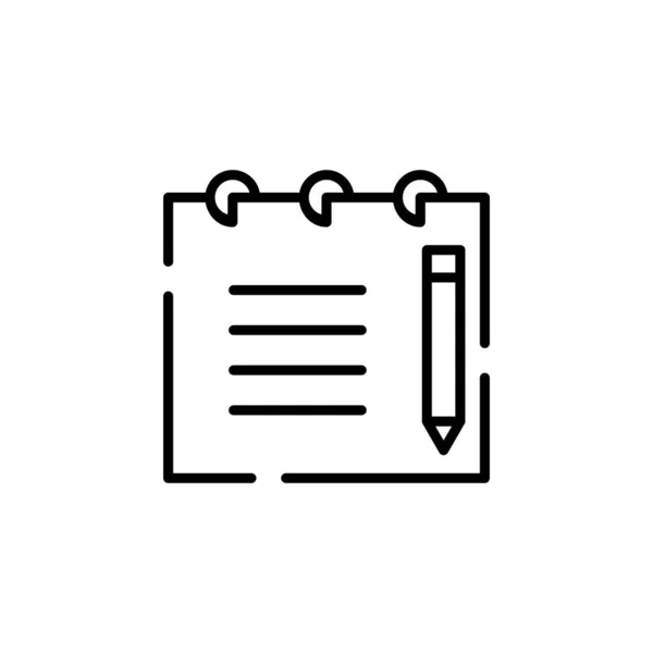 Clipboard Pencil Icon Outline Vector Illustration — Stock vektor
