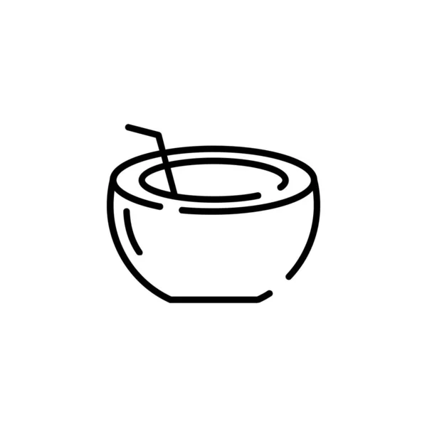 Coconut Drink Juice Dotted Line Icon Vector Illustration Logo Template — 图库矢量图片