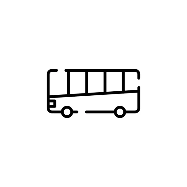 Wektor Ikony Autobusu Znak Cienkiej Linii Odizolowany Symbol Konturu Ilustracja — Wektor stockowy