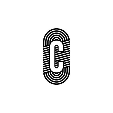 Simple black modern letter C logotype design concept