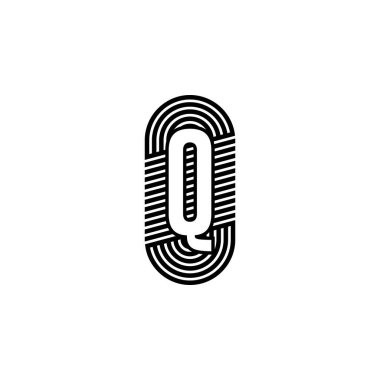 Simple black modern letter Q logotype design concept